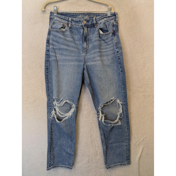 American Eagle Outfitters Denim - American Eagle Strigid Mom Jeans Women's Size 10 Short Distressed High Rise